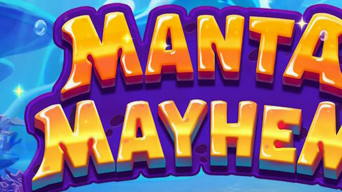 Cena subaquática colorida com personagens de Manta Mayhem